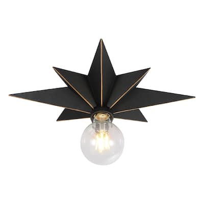 Black 16 inch Flush Mount Ceiling Light Metal Star Ceiling Lights