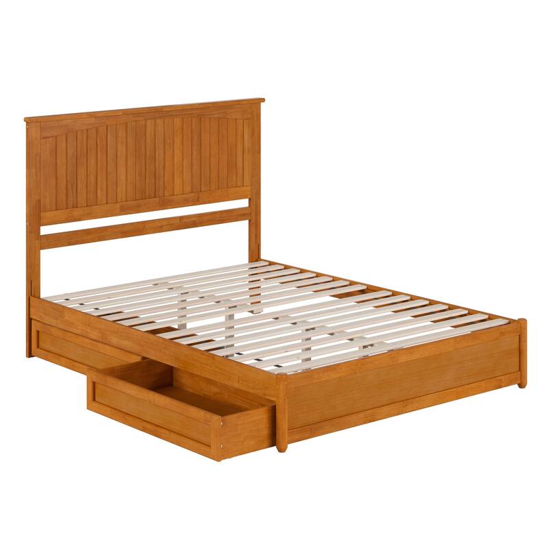 Malta Platform Bed with Panel Footboard and Storage Drawers