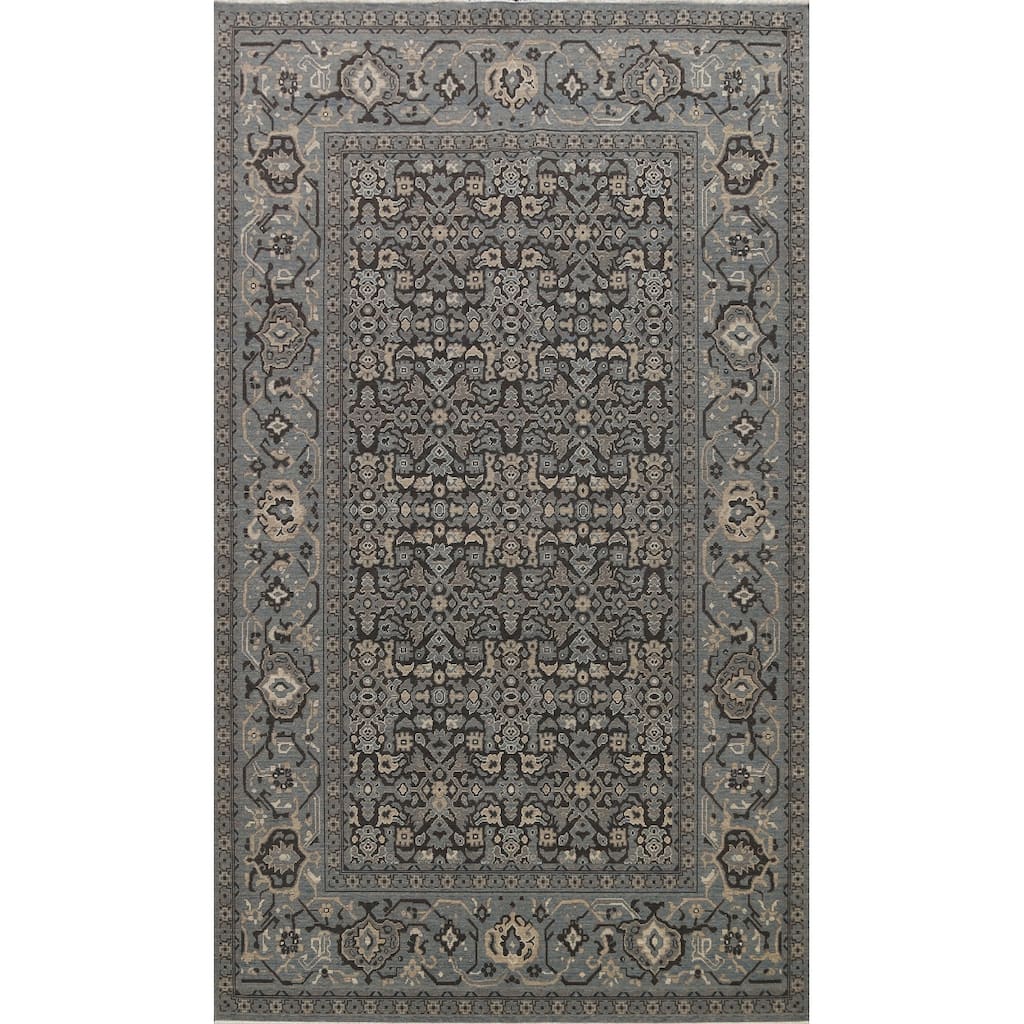 Silver Washed Ziegler Turkish Living Room Area Rug Wool Carpet - 6'7" x 9'10"