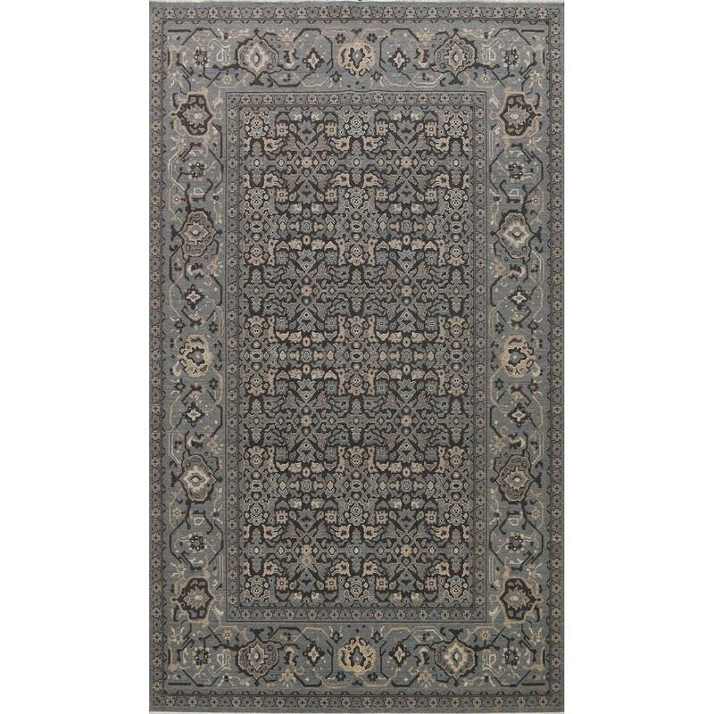 Silver Washed Ziegler Turkish Living Room Area Rug Wool Carpet - 6'7" x 9'10"