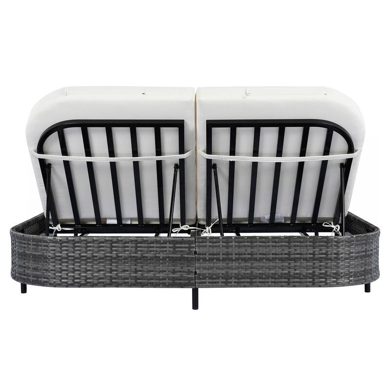 Iron Frame Outdoor Bed Loveseat