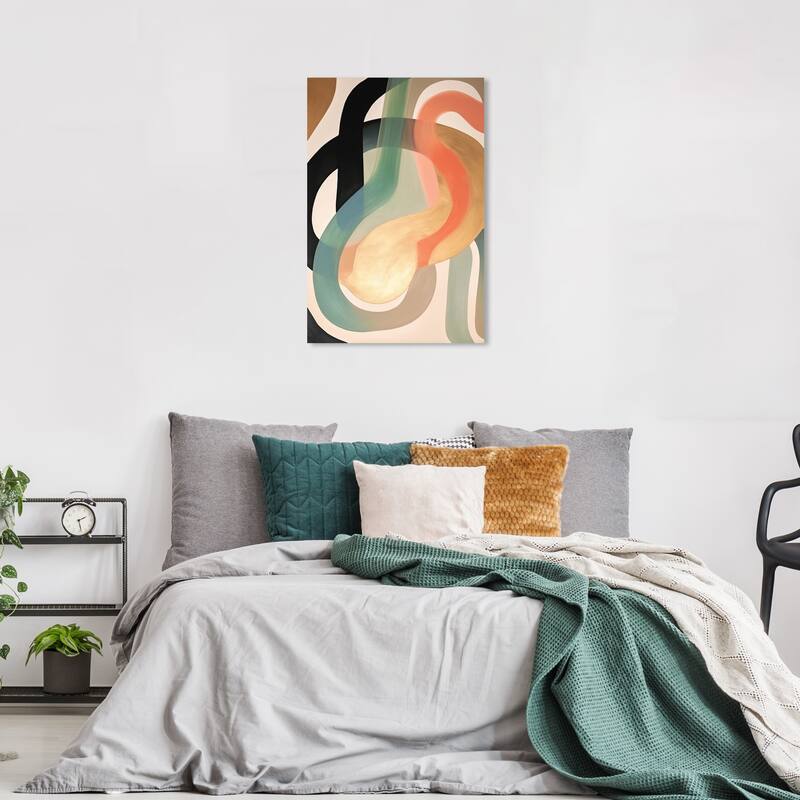 Wynwood Studio Canvas Abstract Medusa Glam Gold and Metallic Gold Modern & Contemporary Wall Art Canvas Print