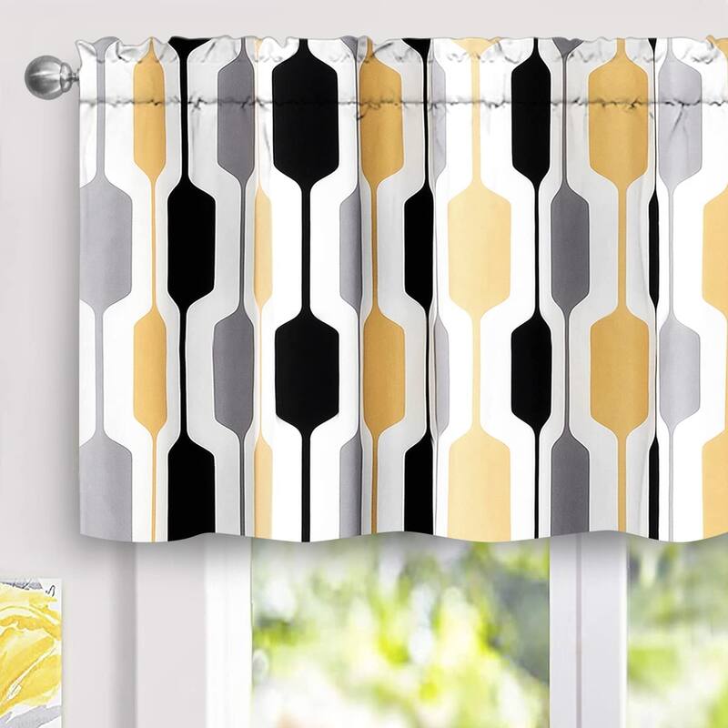 DriftAway Riley Geo Lined Window Curtain Valance