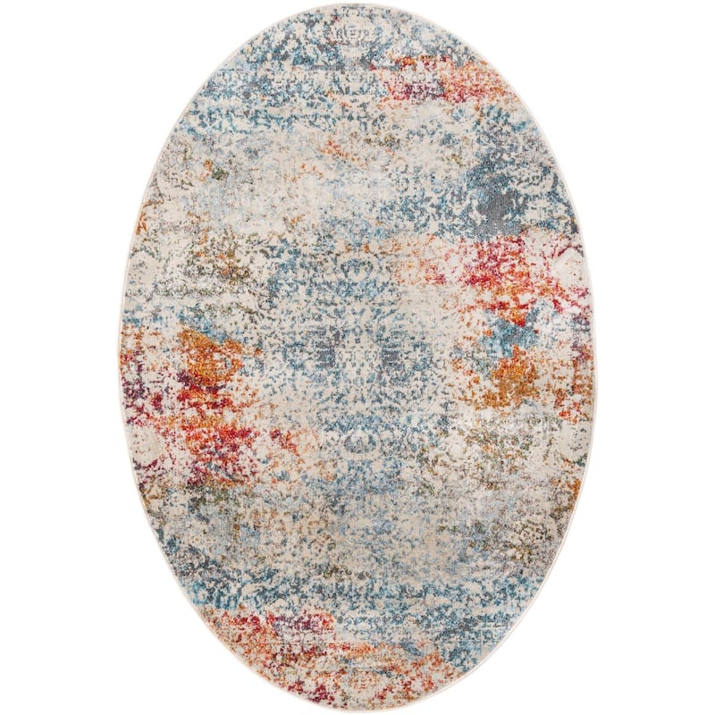 Transitional Samana Collection Area Rug - 4'3"x6'1" Oval - Cream