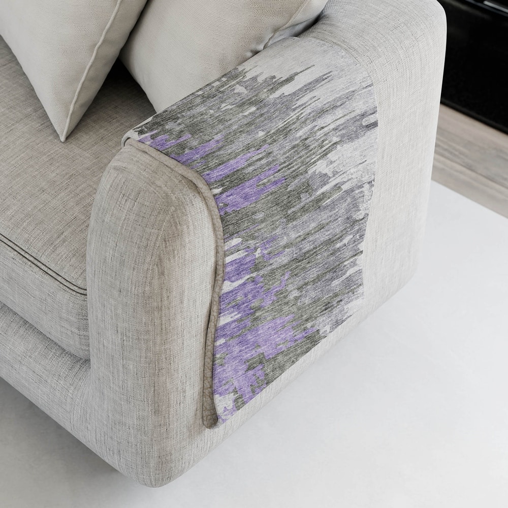 Premium Machine Washable Abstract Contemporary Sherpa Throw Blanket