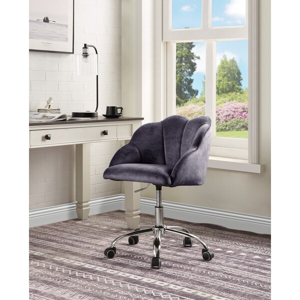 Barrel Office Chair Padded Seat Back Velvet Swivel Seat with