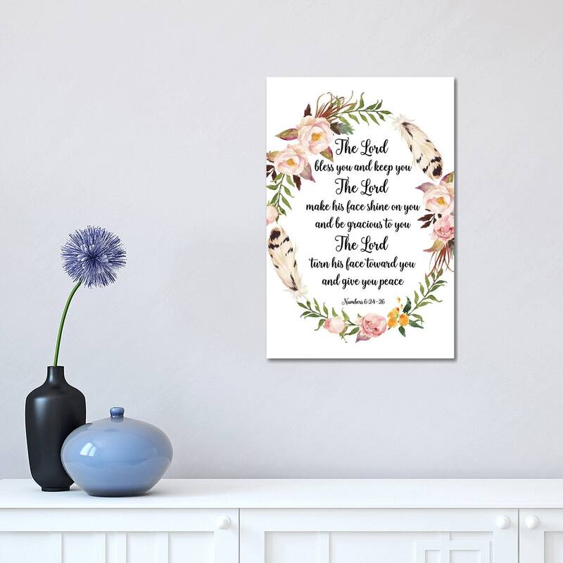 iCanvas "The Lord Bless You And Keep You, Numbers 6_24-26" by Eden Printables Canvas Print - 18x12x1.5