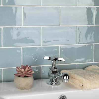 Merola Tile Castillo Sky 3" x 6" Ceramic Wall Tile
