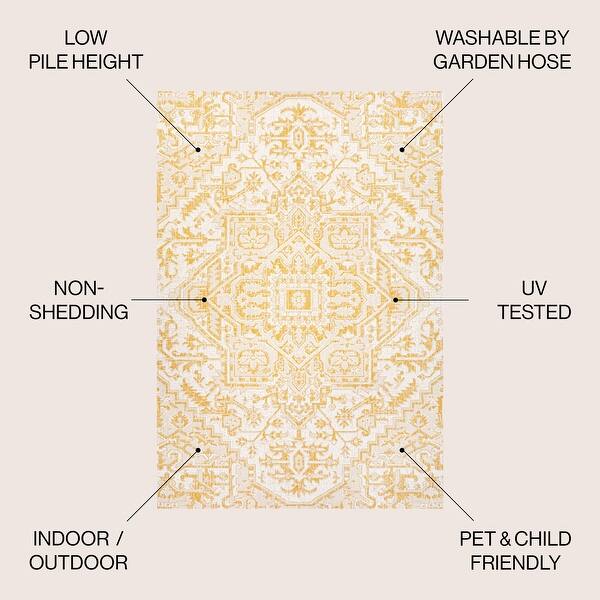 dimension image slide 21 of 31, JONATHAN Y Charleston Medallion Indoor/Outdoor Area Rug