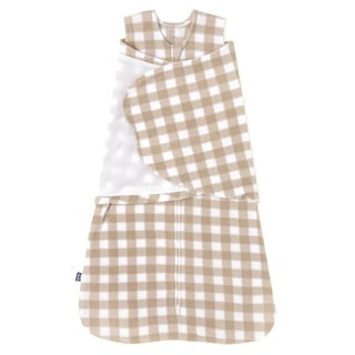 HALO SleepSack swaddle, Micro-fleece, Tan Gingham,SM, 3-6M - small