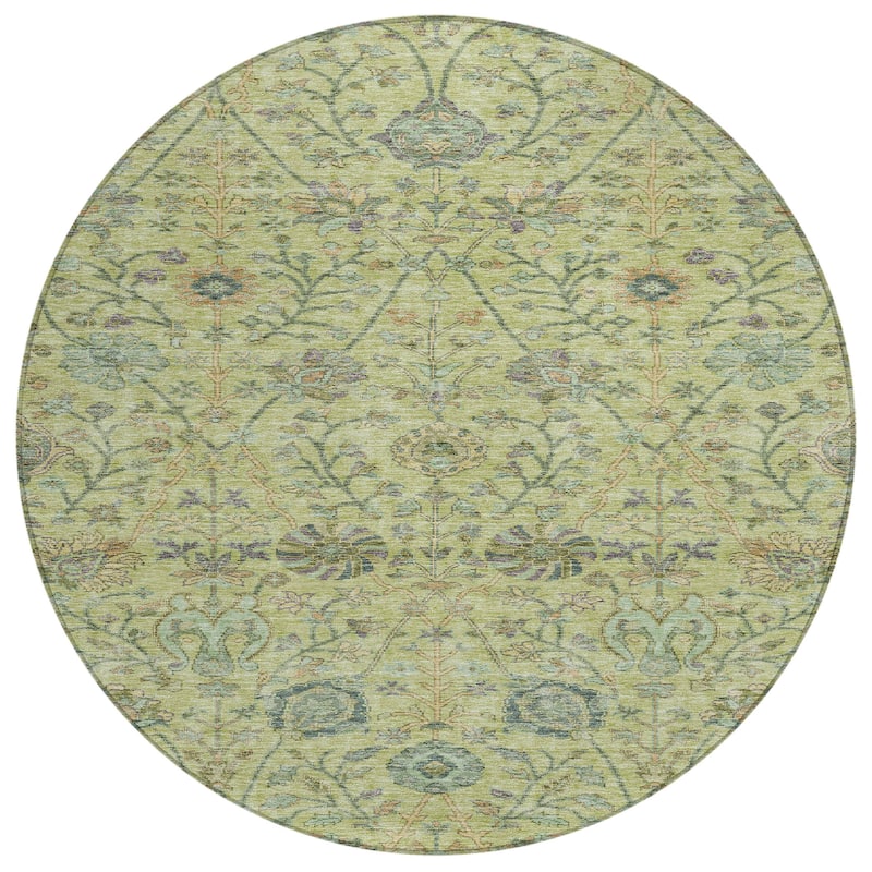 Machine Washable Indoor/ Outdoor Traditional Kashan Chantille Rug