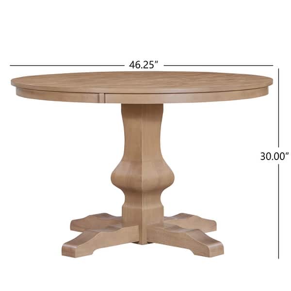Solid Wood Round Dining Table with Pedestal Base Rustic Design Seats 4 ...