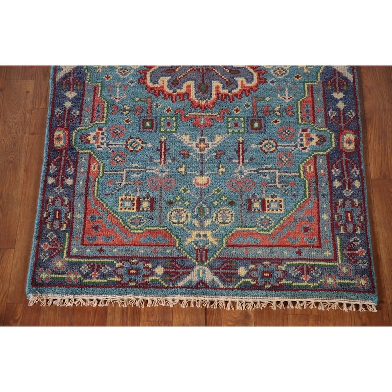 Blue Heriz Serapi Oriental Accent Rug Wool Carpet - 2'11"x 4'11"