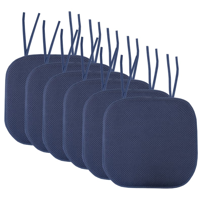 Sweet Home Collection Honeycomb Memory Foam Non Slip Chair Cushion Pad with Ties 16" x 16"