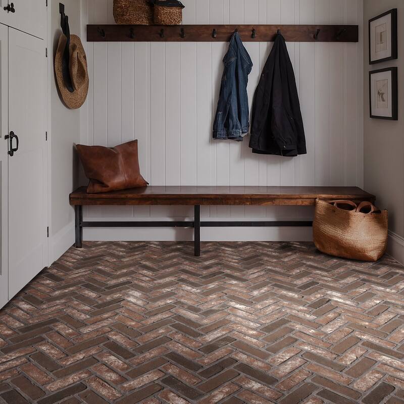 Ackland AKM-B-TE2.25X7.5HBN-CA Terabrik - 11" x 16" Clay Herringbone