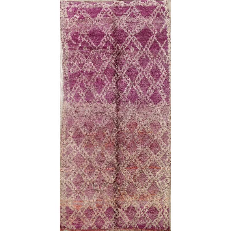 Antique Tribal Moroccan Area Rug Wool Hand-knotted Oriental Carpet - 5'8" x 11'3"