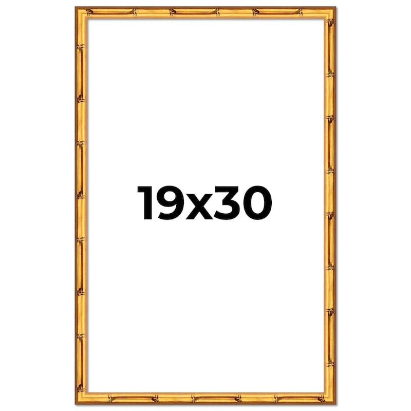 19x30 Frame Gold Bamboo Picture Frame Modern Photo Frame Includes UV Acrylic Shatter Guard Front Acid Free Foam Backing Board