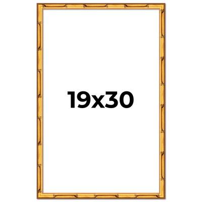19x30 Frame Gold Bamboo Picture Frame Modern Photo Frame Includes UV Acrylic Shatter Guard Front Acid Free Foam Backing Board