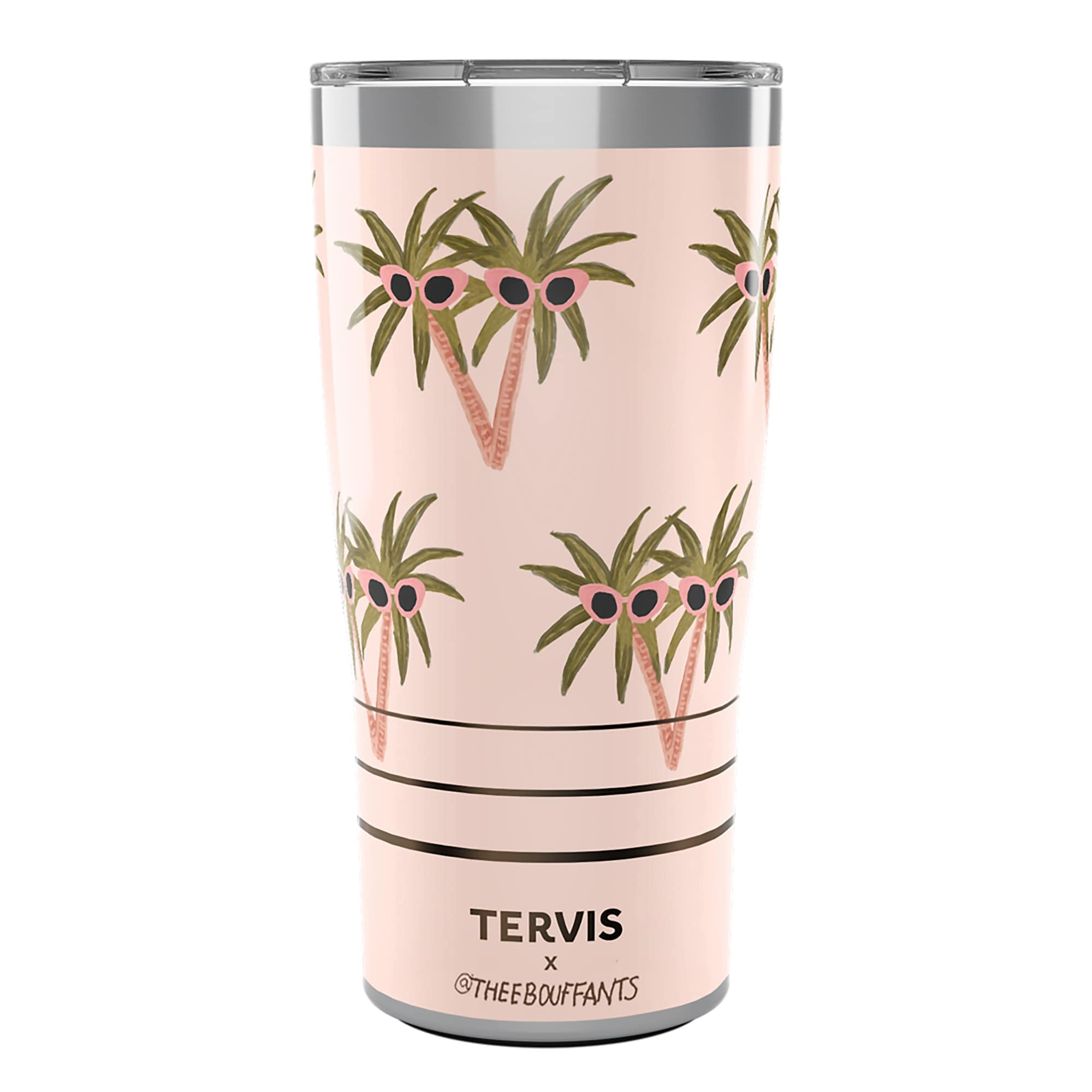 Tervis Traveler Bouffants and Broken Hearts Peeping Palm Parade Triple Walled Insulated Tumbler Travel 20oz, Stainless Steel