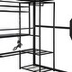 preview thumbnail 8 of 13, Full Size Metal Gaming Bed with Built-in Desk, Open Wardrobe and LED, Multiple Storage Loft Bed Frame with Ladder