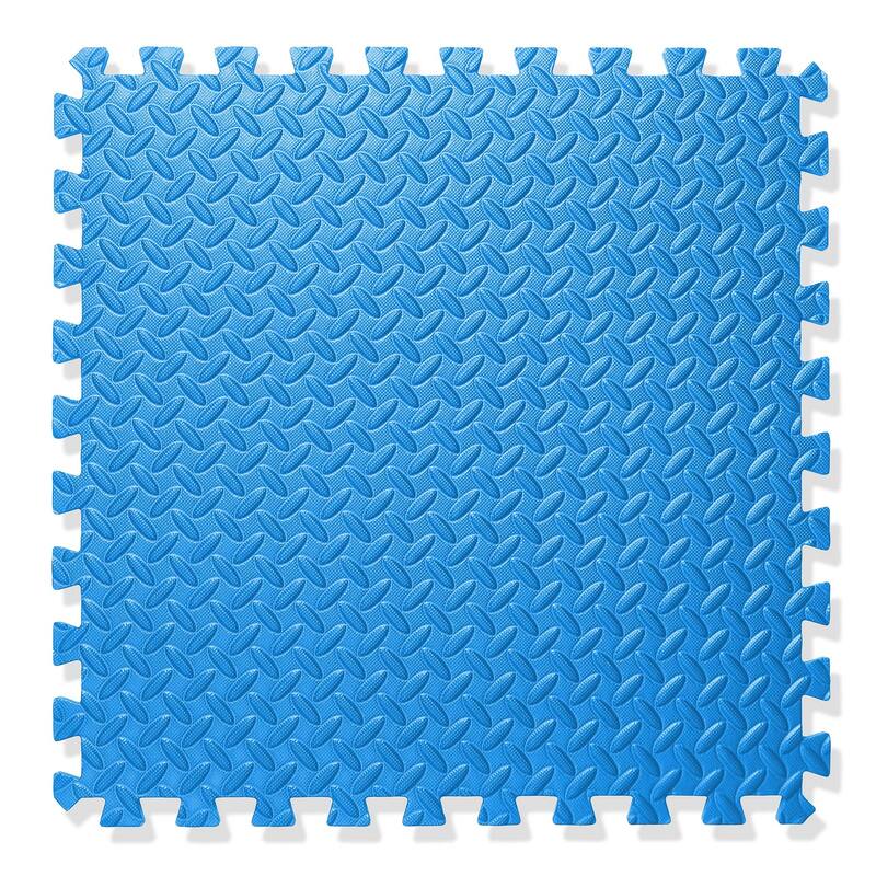 30 Gym Exercise Flooring Mats 24in Foam Workout Floor Tiles Blue - Large