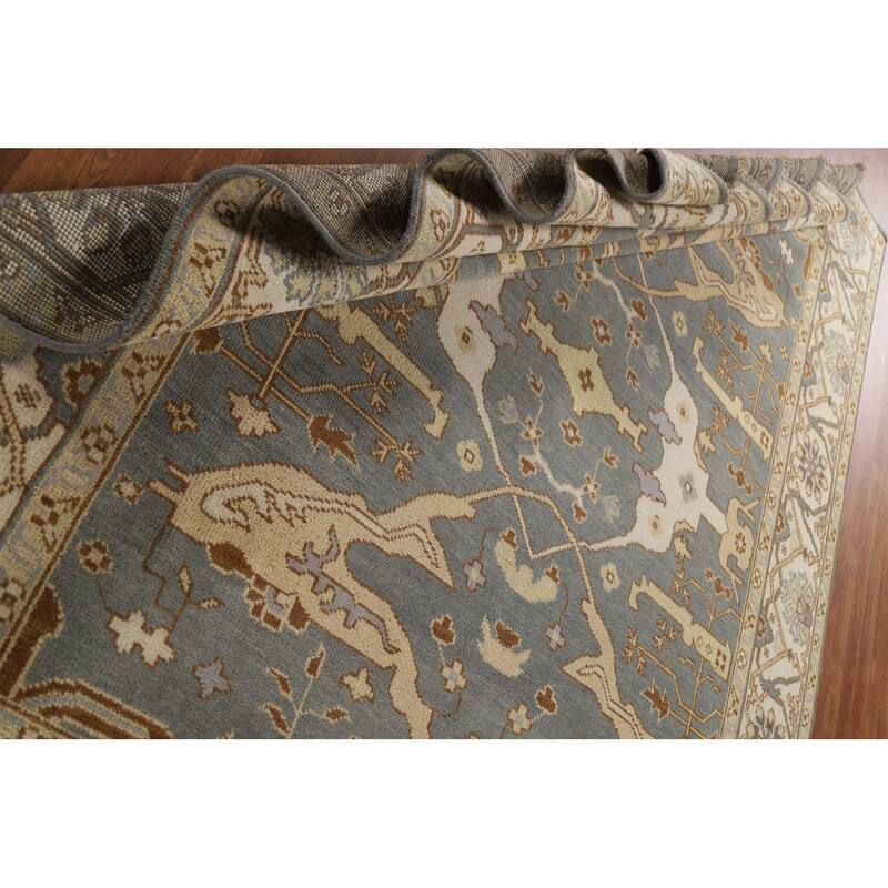 Gray Oushak Oriental Area Rug Handmade Wool Carpet - 7'11"x 9'8"