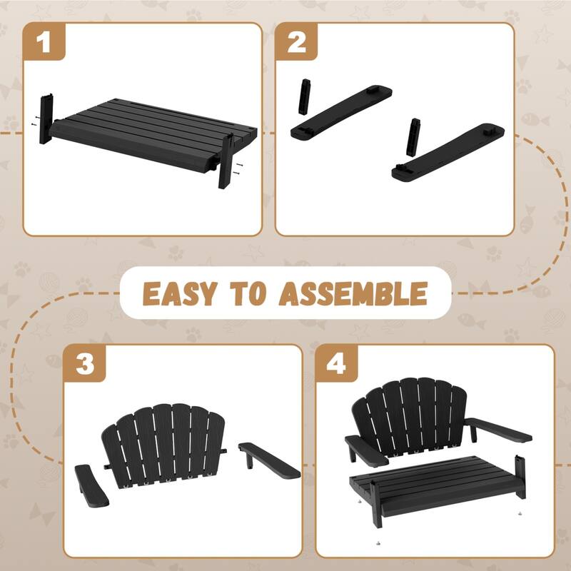 Shell Back Armchair Dog Bed for Large Breeds, Durable Wood Grain Resin Pet Bed