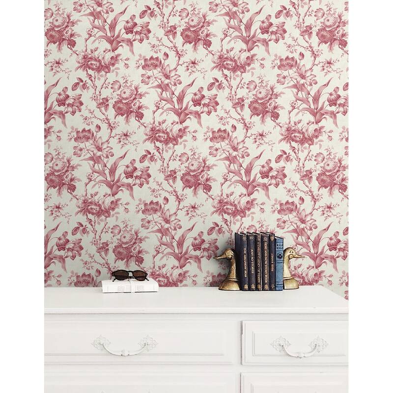 Seabrook Designs En Rose Nonwoven Unpasted Wallpaper