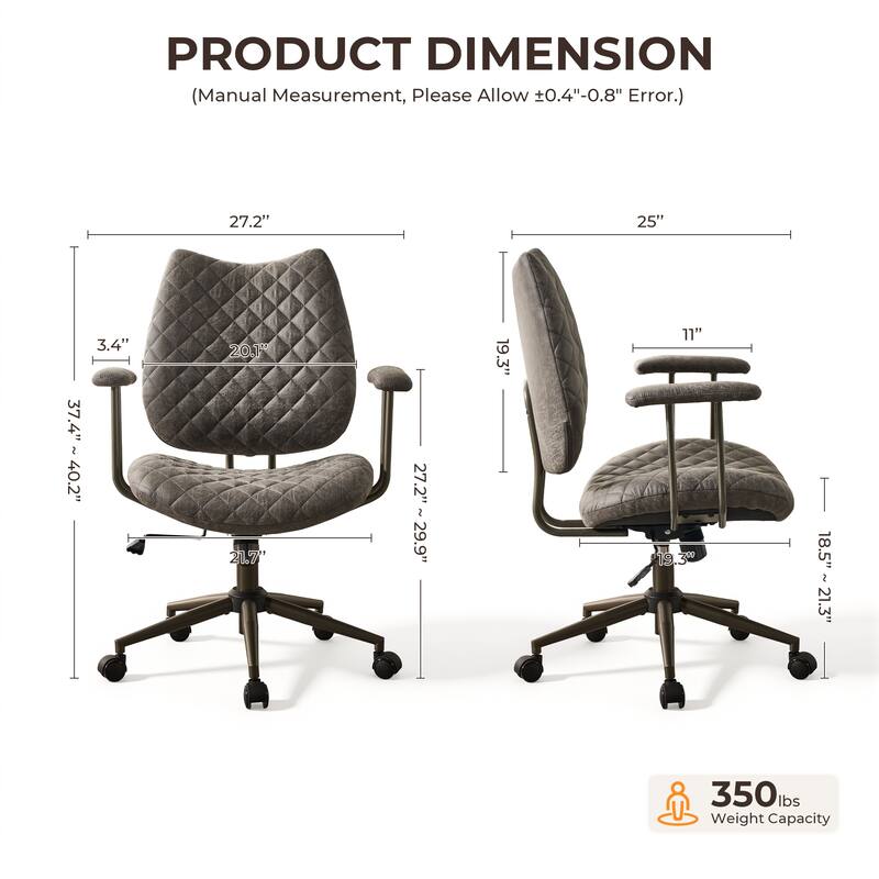 OVIOS Ergonomic Diamond Quilting Office Desk Chair