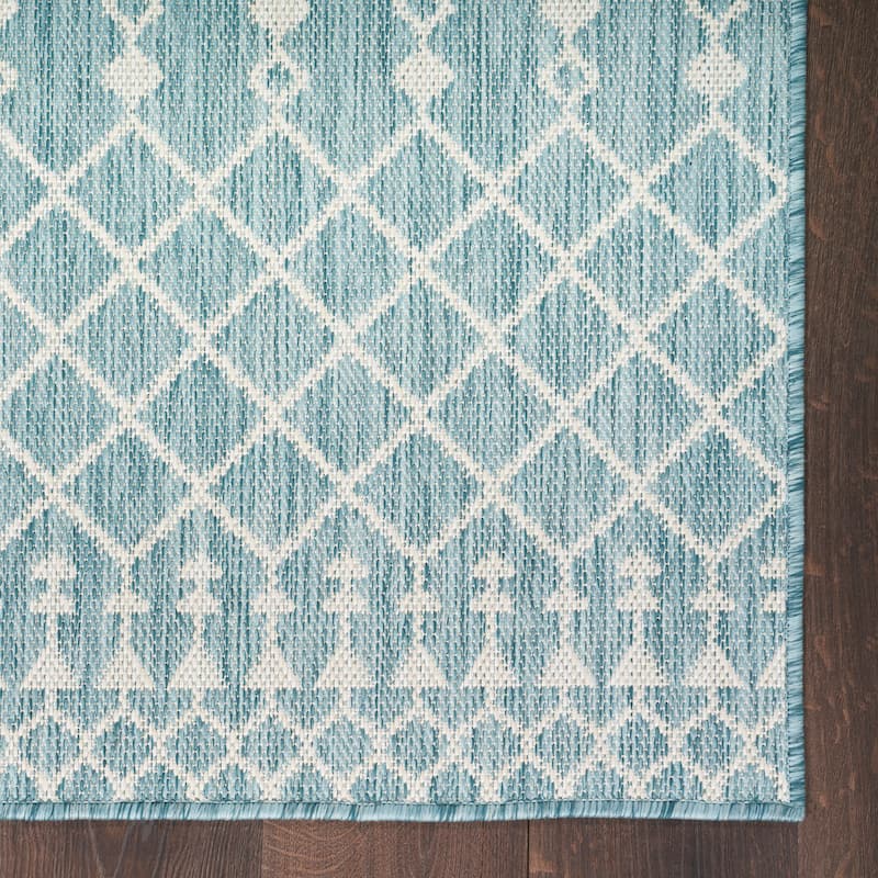 Nourison Selerno Indoor/Outdoor Moroccan Area Rug. - 5'x7' - Aqua