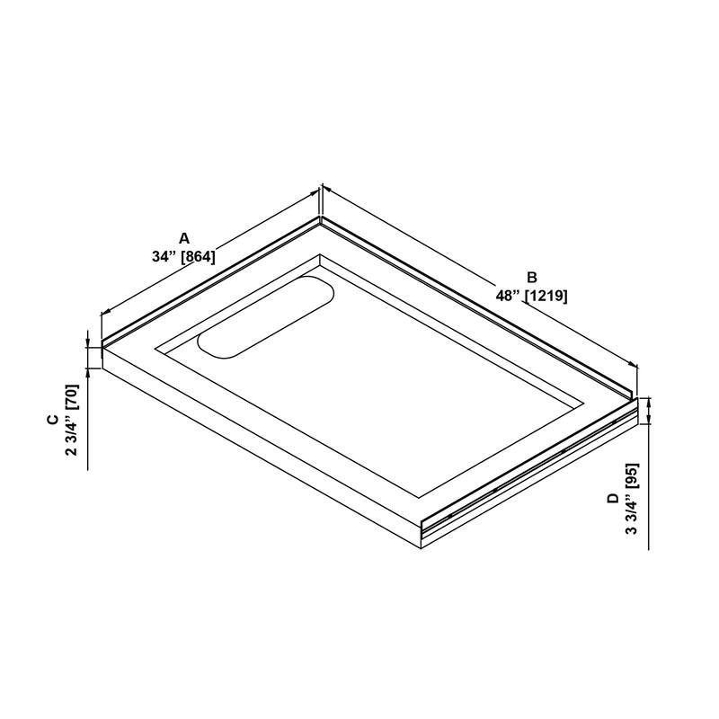 OVE DECORS Adena White Shower Base 60x36 in white