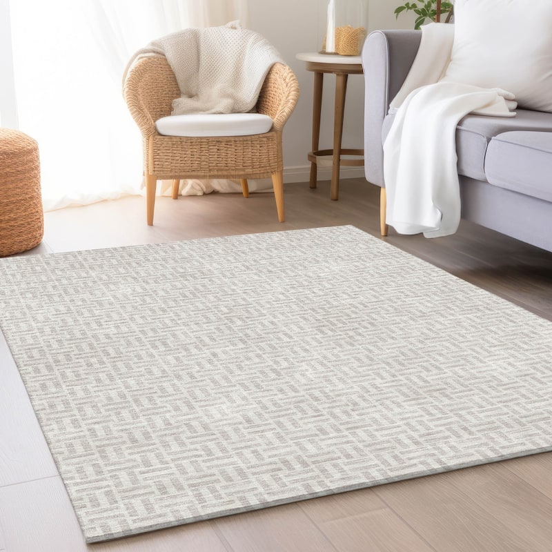 Premium Washable Super Soft Modern Geo Mayfield Rug - Taupe - 5' x 7'6"