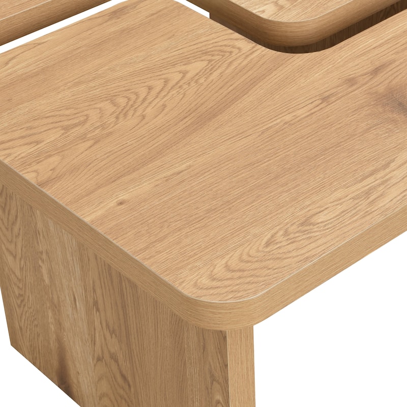 Modern L-Shaped Coffee Table Farmhouse Coffee Table Rectangular Coffee Table with Removable Top, for Living Room