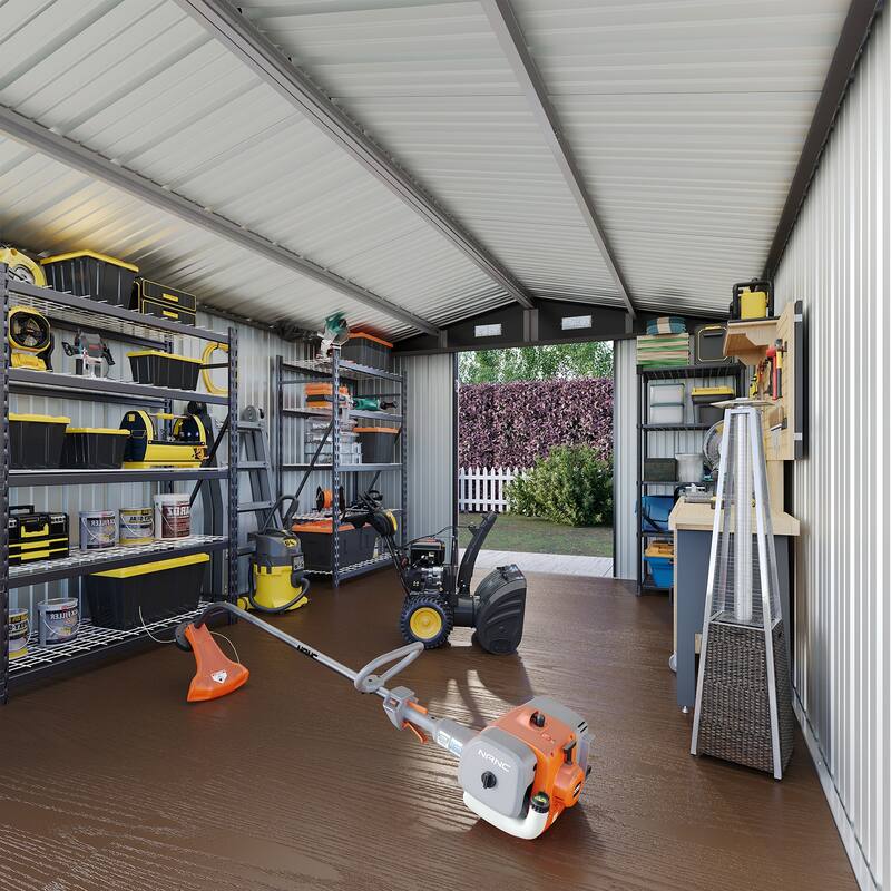 AOXUN Outdoor Storage Shed with Lockable Doors and Air Vents for Garden