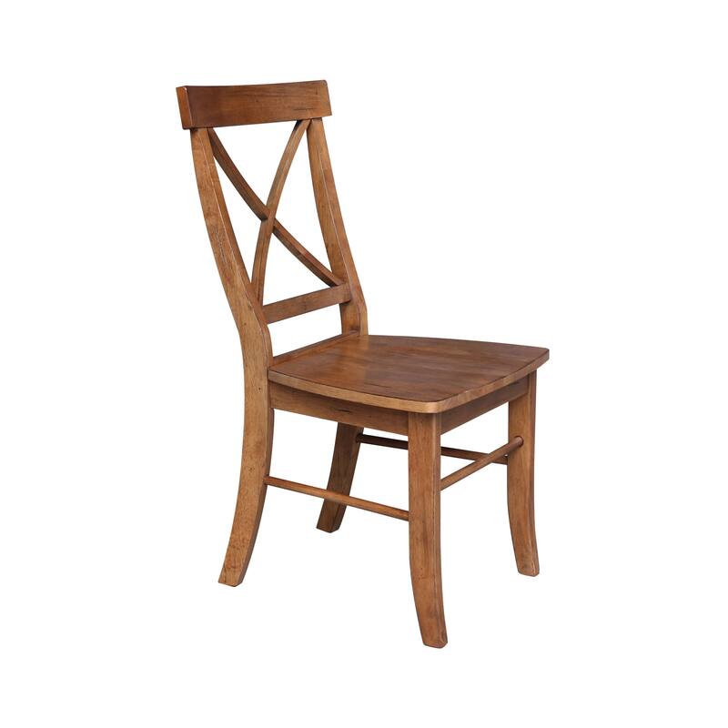 36" Round Top Pedestal Table with 2 X-Back Chairs - 3 Piece Set