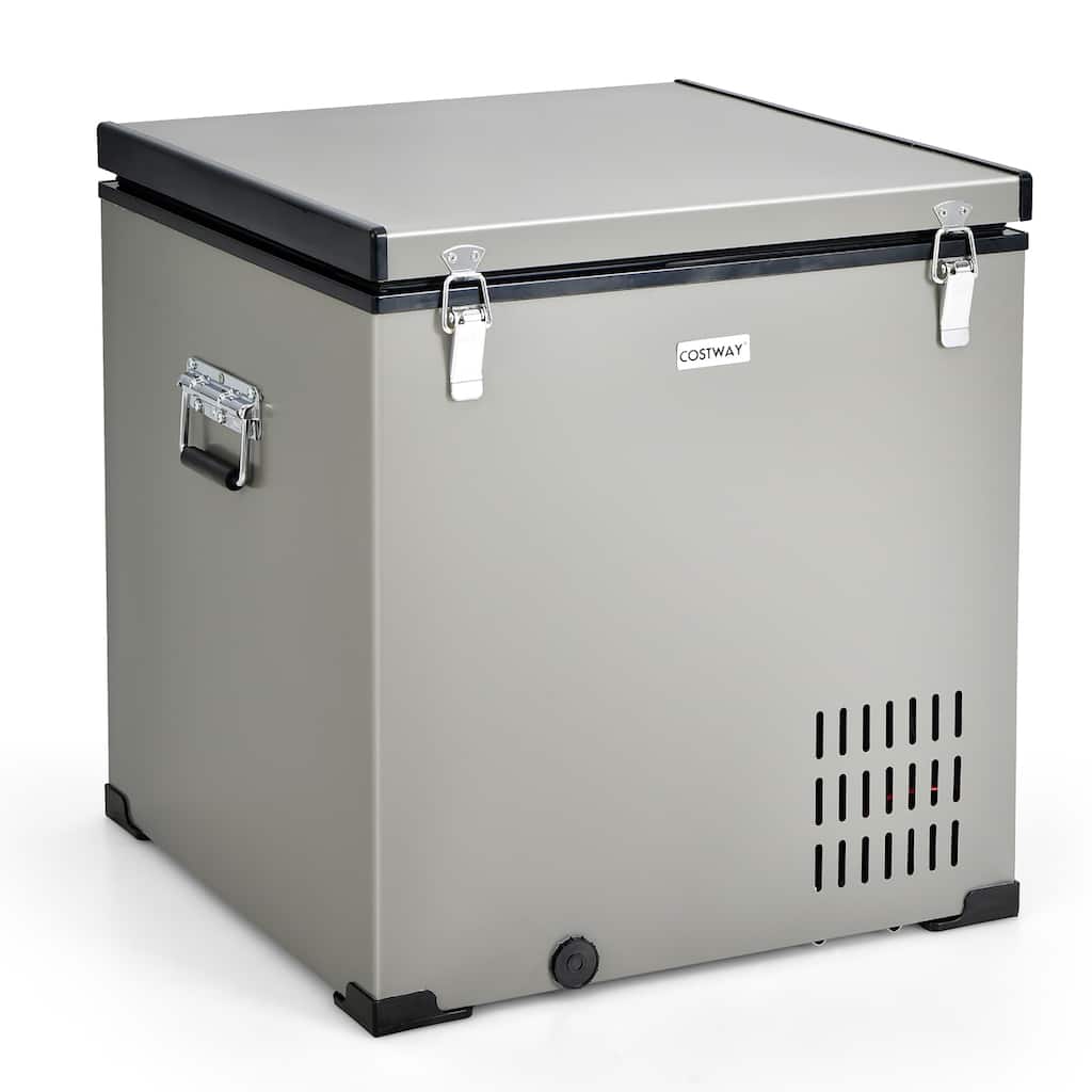 Costway 68 Quart Car Refrigerator 12V Portable Car Freezer Fridge w/DC - 21.5'' x 22'' x 23''