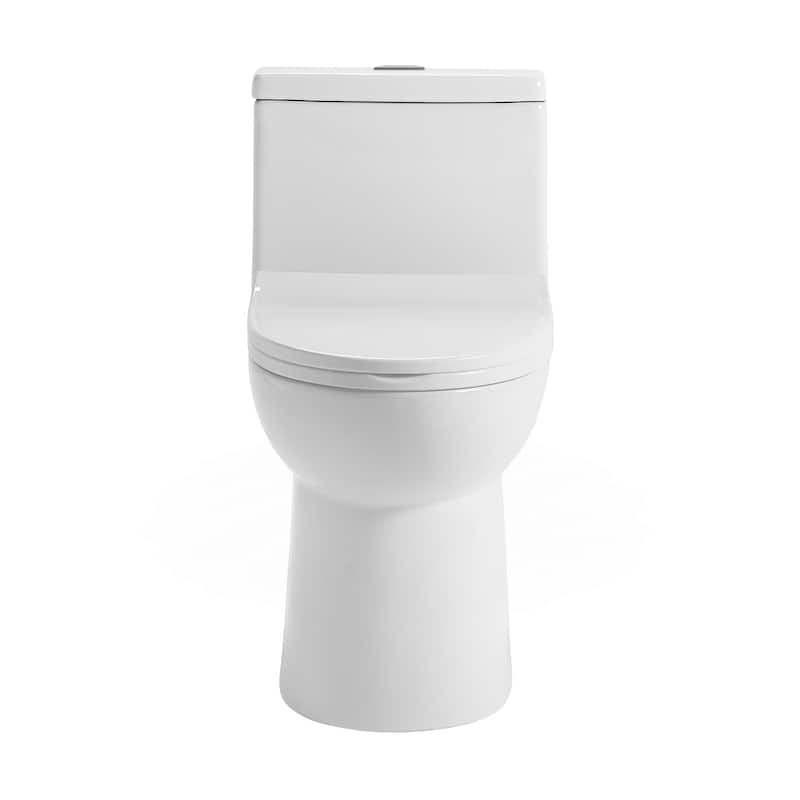 Champs One-Piece Elongated Dual-Flush Toilet 1.1/1.6 Gpf - 27.35" x 15.35" 27.55" - 27.35" x 15.35" 27.55" - White