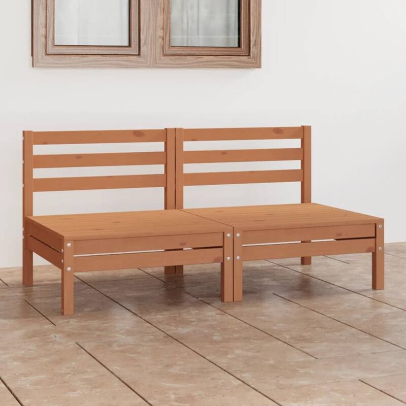 vidaXL Solid Wood Pine Patio 2-Seater Sofa Outdoor Furniture Multi Colors - 25" x 25" x 24.6"