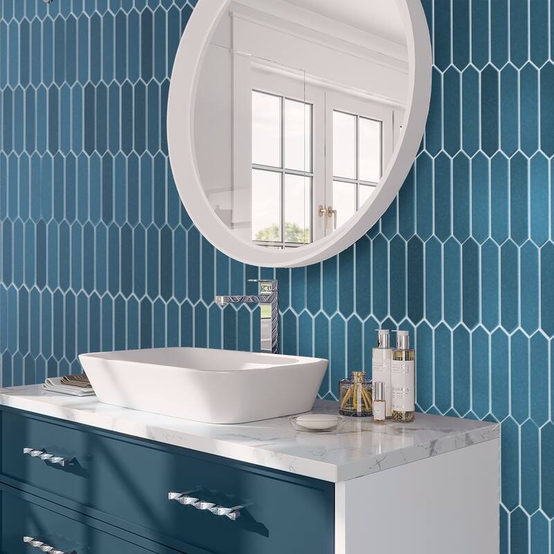 Apollo tile 2" x 10" Festa Matte Teal Blue Ceramic Tile (2.37 sq ft/case) - 23 Pack