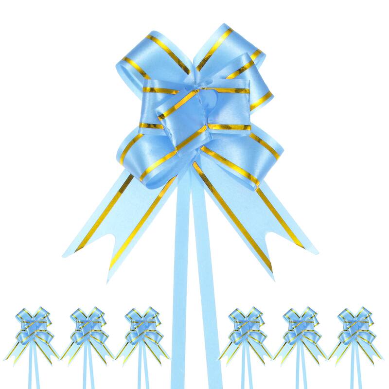 200pcs Ribbon Pull Bows Bows for Wedding Decorations - Light Blue - 2.56 Inch