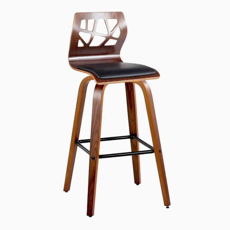 Carson Carrington Sala 30" Fixed-Height Bar Stool with Bent Wood Legs & Square Footrest (Set of 2)