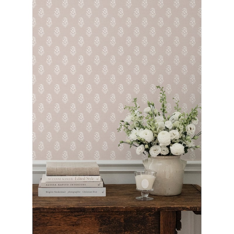 NuWallpaper Nabela Noor Home Safia Coral Peel and Stick Wallpaper