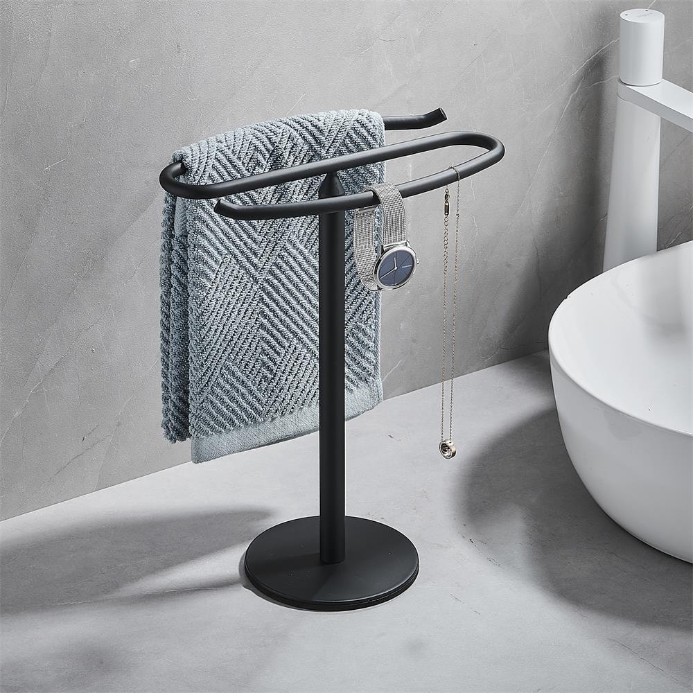 Stainless Steel Matte Black Bathroom Towel Rack Towel Bar - Bed Bath &  Beyond - 34459679
