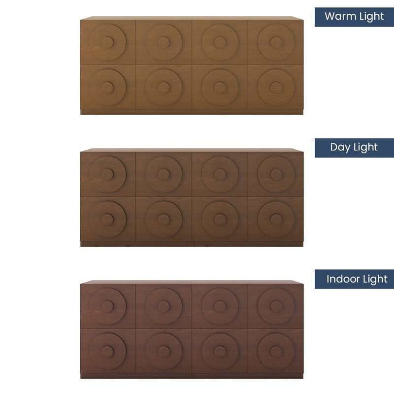 Modern 1-4 Pieces Modular Walnut Color Cabinets,TV Stands with Brown Solid Wood Veneer, Drawers & Caninets