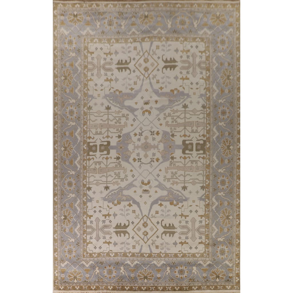 Large Oushak Oriental Area Rug Hand-Knotted Wool Carpet - 12'2" x 17'7"