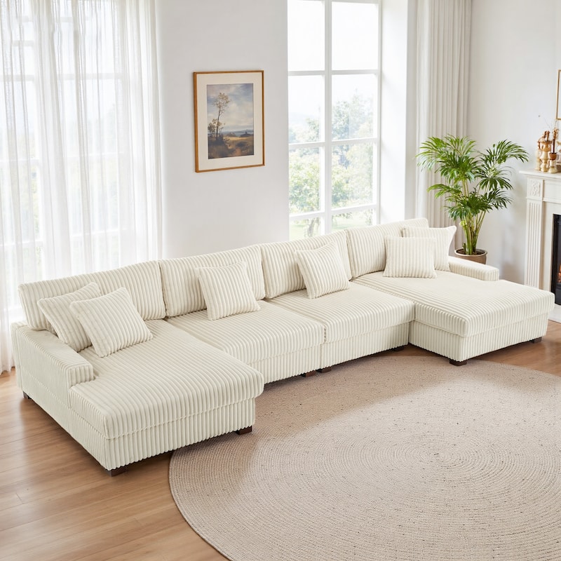 Anne 150" W Oversized Upholstered Modular Sectional Sofa