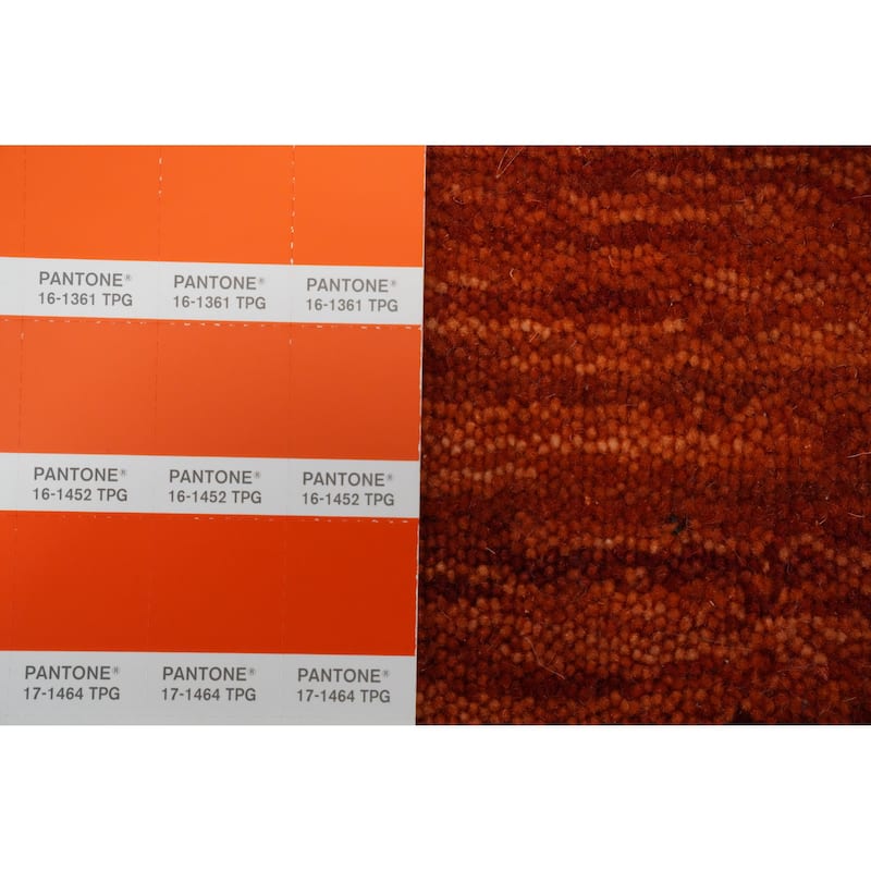 Hand Knotted Oriental 100% Wool Carpet Tribal Animal Pictorial Oranges & Rust Gabbeh Area Rug - 9' 7'' X 7' 9''