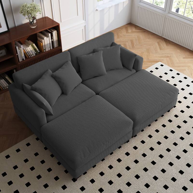 88" Convertible Larger Couch Modular Sectional Sofa Set