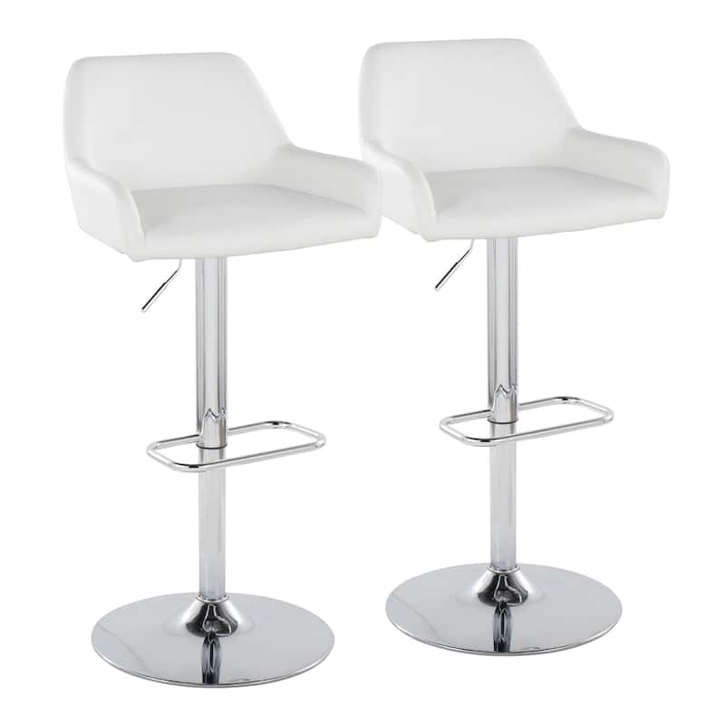 Porch & Den Galotti Adjustable Bar Stool with Rounded Rectangle Footrest (Set of 2)