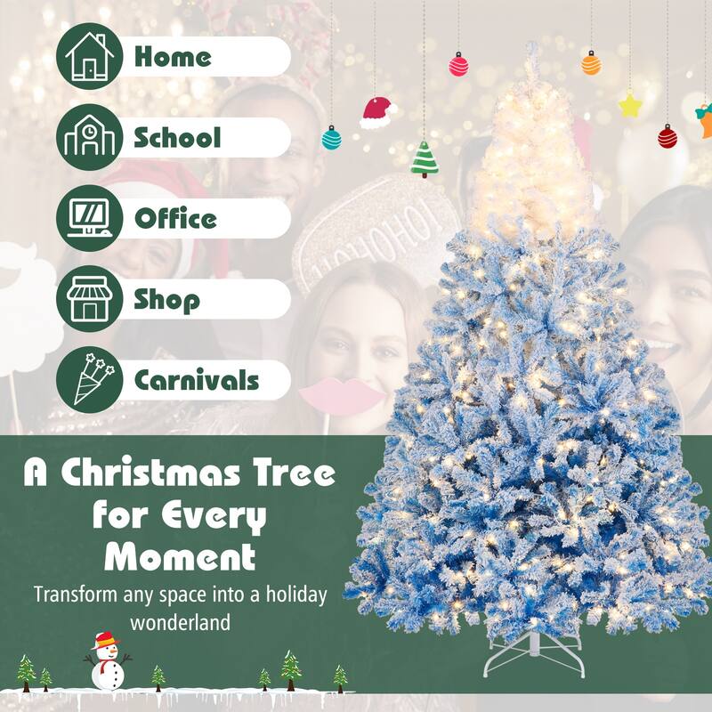 Costway 5/6/7/8 FT Artificial Christmas Tree with 180/250/350/470 Warm - See Details